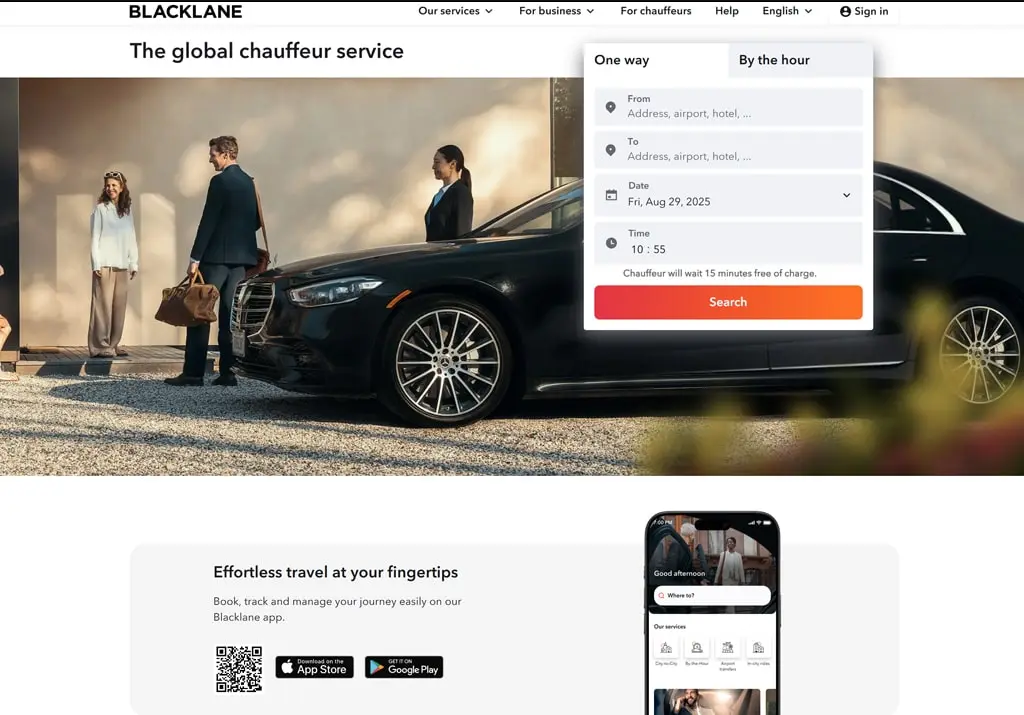 Blacklane website screenshot